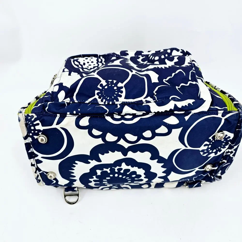 JuJuBe BFF Floral Diaper Bag & Pad Cobalt Blossoms Blue White Rare Discontinued